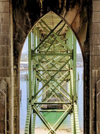 High angle view of bridge