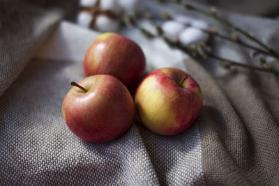 Close-up of apples on table