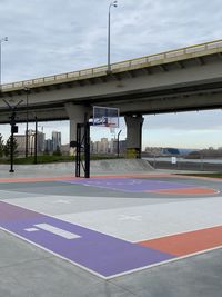 Basketball court near the bridge