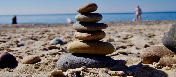 Stack of stones on beach