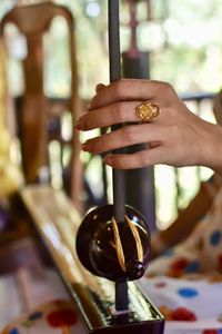 Close-up of hand holding food