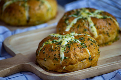 Close-up of bread on table