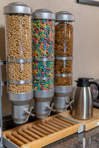 Close-up of various food on table