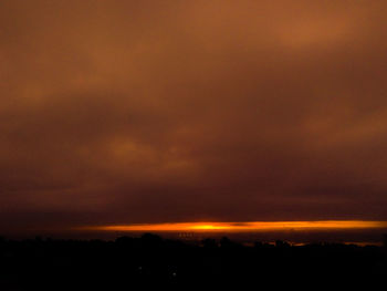 Scenic view of dramatic sky during sunset