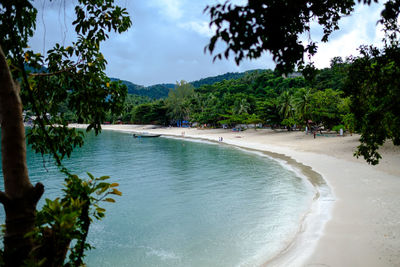 Scenic view of beach against sky