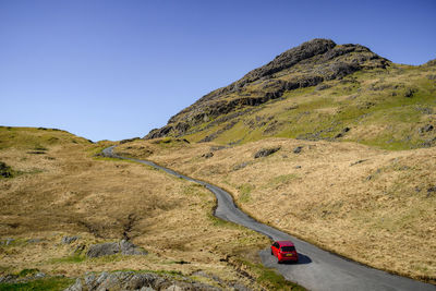 Scenic view of mountains against clear sky