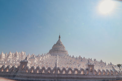 Low angle view of temple against sky