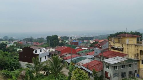 High angle view of town