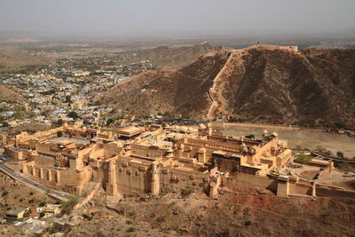 High angle view of buildings in city