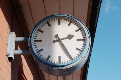 Low angle view of clock