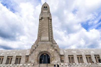 Low angle view of historical building against sky