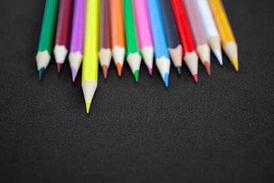 Close-up of colored pencils