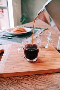 Close-up of coffee on table