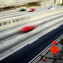 Cars moving on road