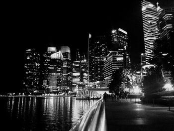 Illuminated city at night