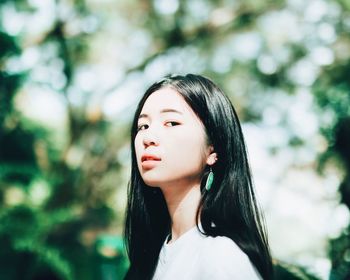 Close-up portrait of young woman