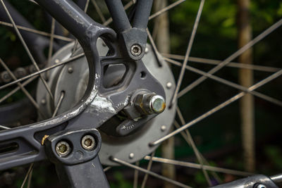 Close-up of bicycle wheel