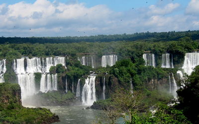 Scenic view of waterfall