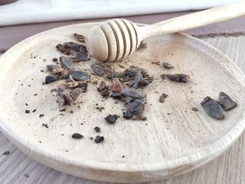 Close-up of wood on table