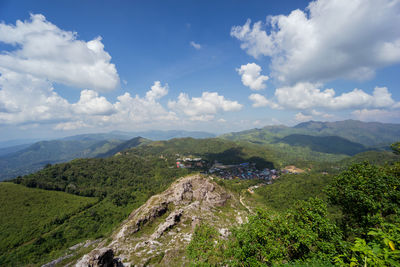 Scenic view of landscape against sky at thailand pilok thong pha phum