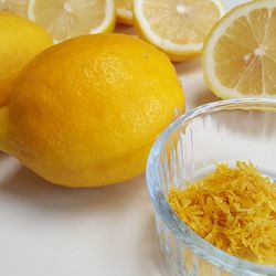 High angle view of oranges on table