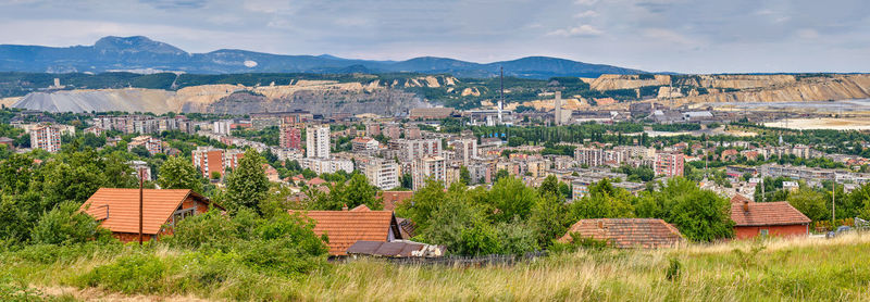 Panoramic shot of townscape against sky