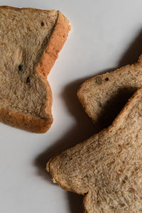 High angle view of bread on table