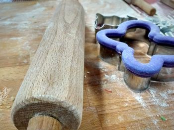 Close-up of wood on cutting board