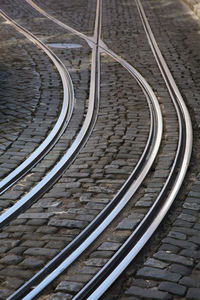 High angle view of railroad track