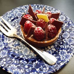 Close-up of dessert in plate