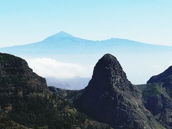 Scenic view of mountains against sky