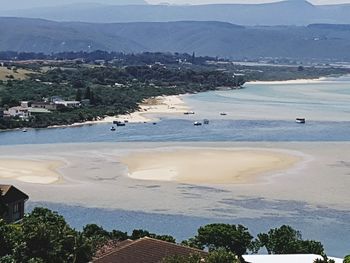 High angle view of beach against sky