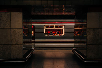 Train at railroad station platform