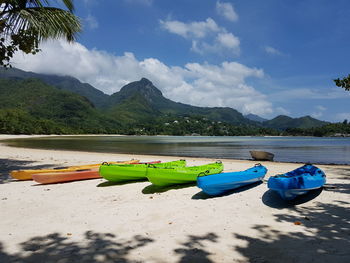 Scenic view of beach against sky