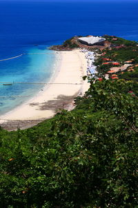 High angle view of beach against sky