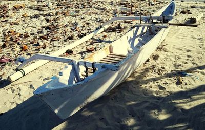 High angle view of beach during winter