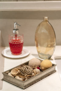 Close-up of juice in glass on table