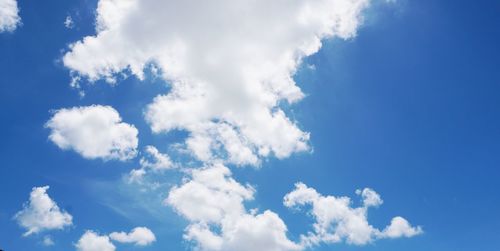 Low angle view of clouds in blue sky