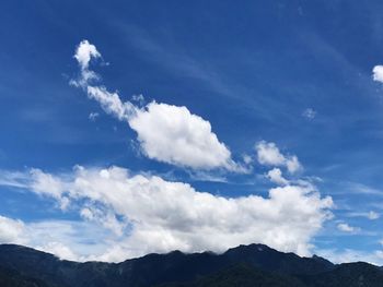 Scenic view of clouds against blue sky