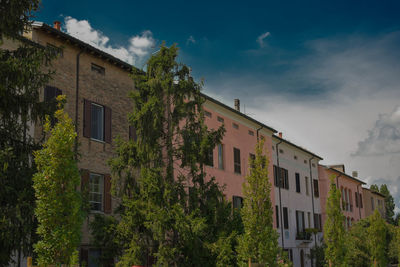 Low angle view of old building against sky