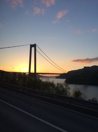 Suspension bridge at sunset
