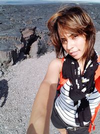 Portrait of woman on beach