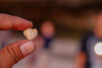 Close-up of hand holding fruit