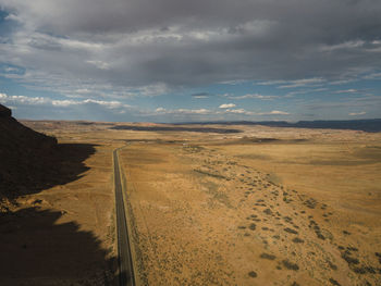 Scenic view of land against sky