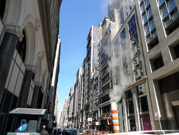 Low angle view of buildings in city