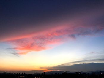 Scenic view of silhouette landscape against sky during sunset