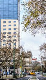 Cars on road in city