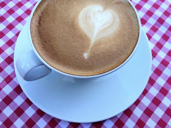 Directly above shot of coffee cup