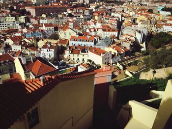 High angle shot of townscape