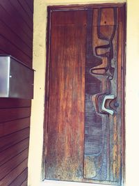 Closed wooden door